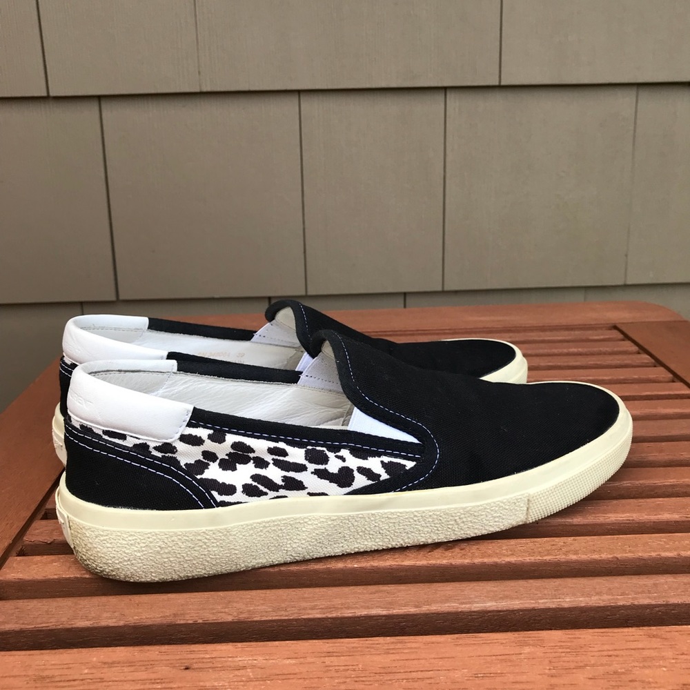 Saint Laurent Slip On Canvas Sneakers Sz 39